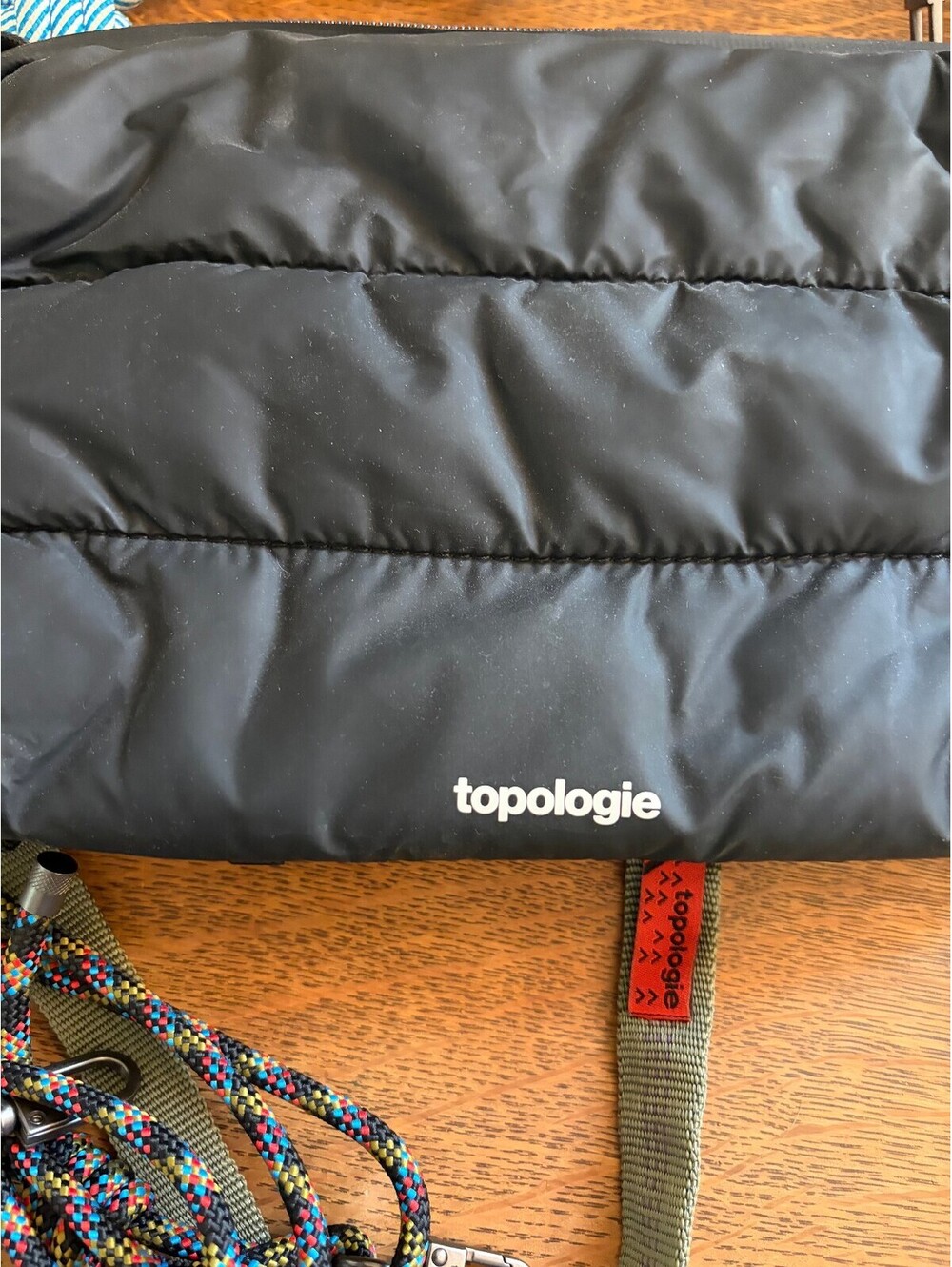 Topologie Bottle Sacoche Large Black Quilted Crossbody Bag - Picture 3 of 9